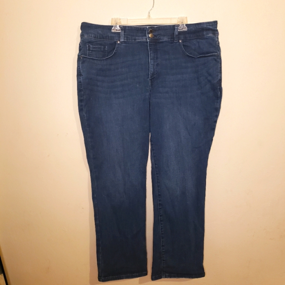 Lane Bryant Size 24 High Rise Slim Straight Tighter Tummy Jeans